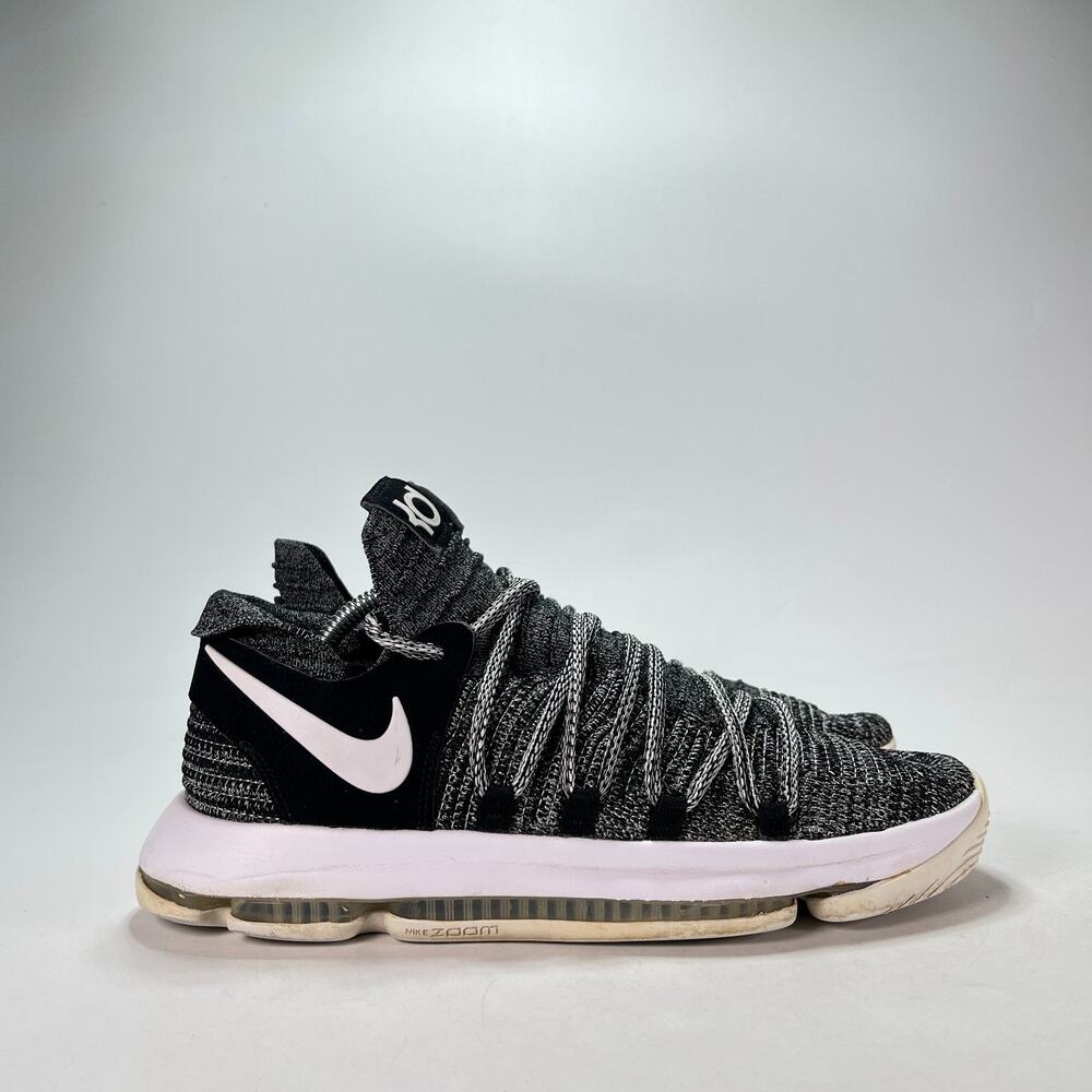 Nike KD 10 Black White Athletic Low Top Basketball Shoes 897815-001 Men's Sz 9.5